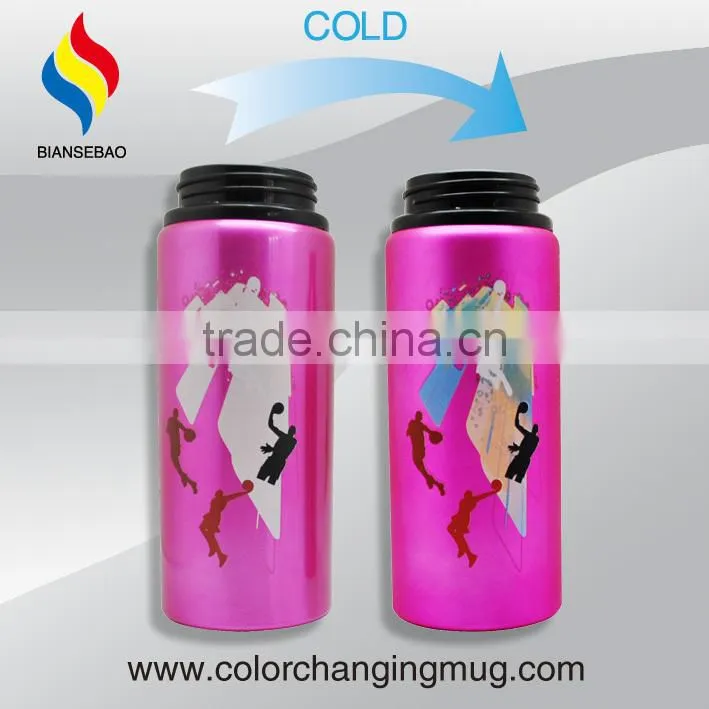 500ml Promotional Aluminum Drinking Cold Color Changing Water Bottle