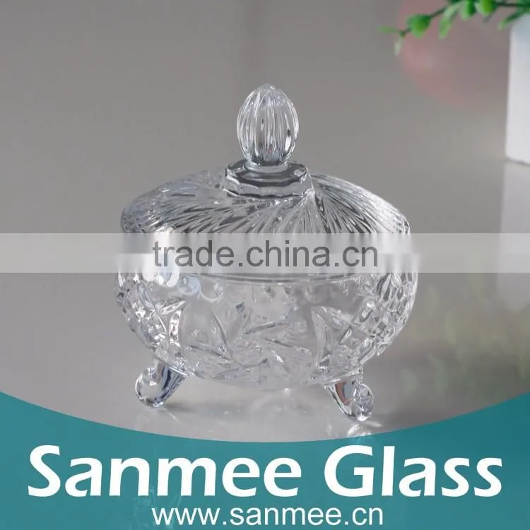 Transparent Quality Glass Candy Bowl Glass Sugar Bowl