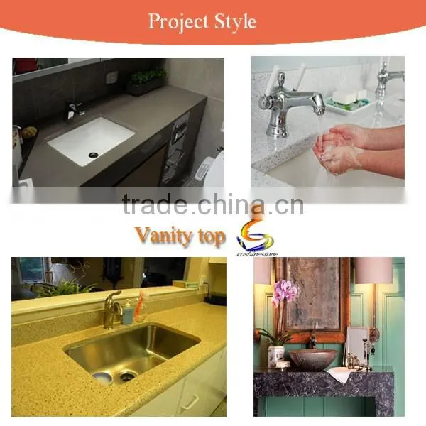 More popular hotel bathroom black color quartz vanity tops