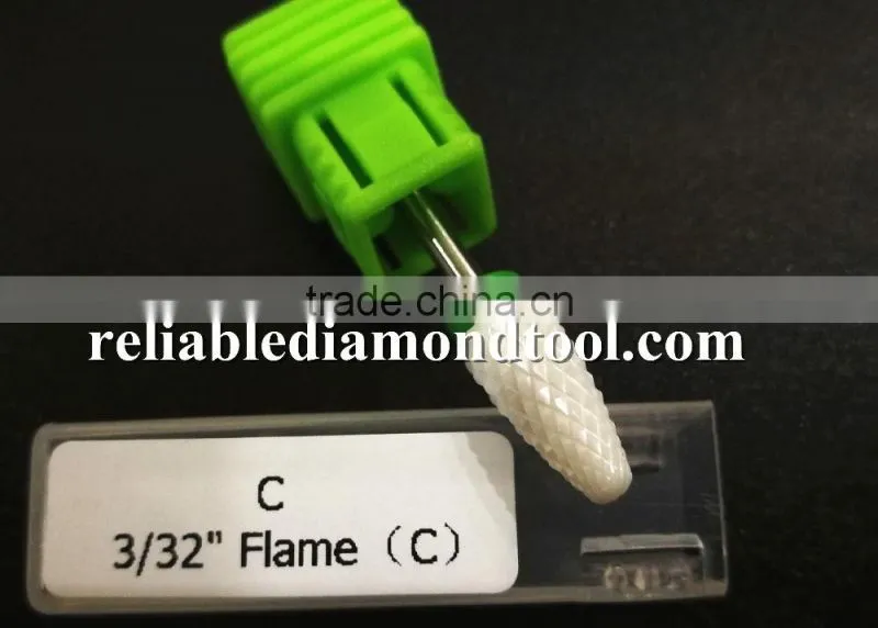 Shank Diameter 2.3mm Course Type Ceramic Burr For Nail 1 Piece Huaxing Flame Head Huaxing Head Diameter