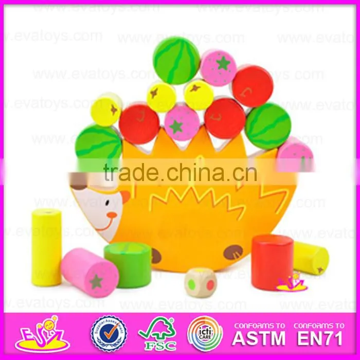 Cute squirrel balance beam educational wooden balance blocks toy for kids W13D091