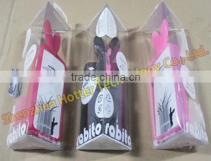 Hot Pink Bunny Rabito silicone Case Cover For iPhone 4