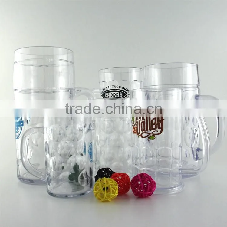 300ml Small Capacity Bpa Free Food Grade Plastic Beer Mug With Handle