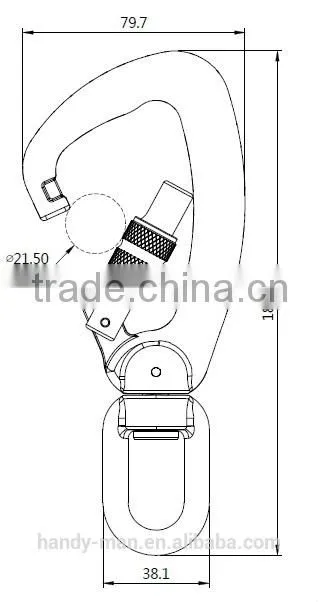 A304KSG Metal Aluminum Swivel Load Snap Screw Lock Hook