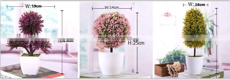 New design Artificial potted topiary table decoration artificial topiary mini artificial grass topiary