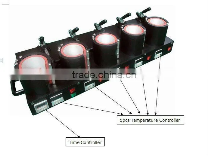 5 in 1 mug sublimation heat printing machine with 5 heating element