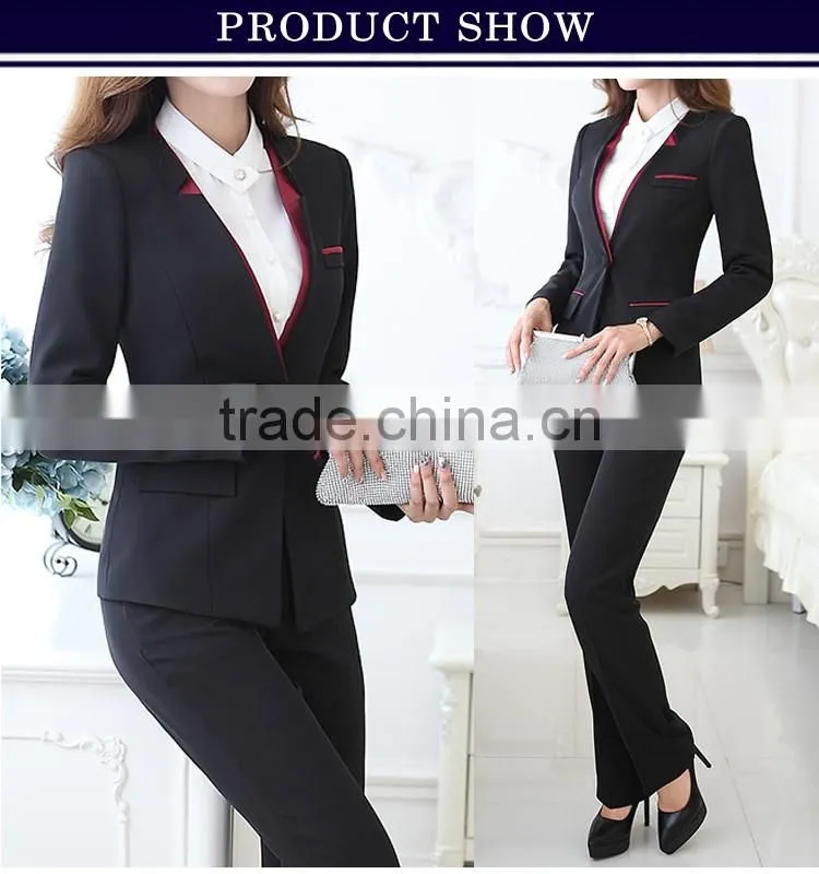 2017 hot sale ladies suits office uniform designs for women