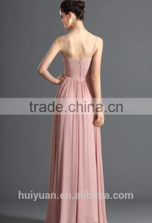 newest chiffon deep V neck western bridesmaid dress