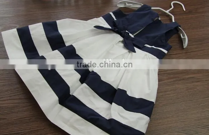 2016 Two color dress polyesrer cotton baby girl summer dress
