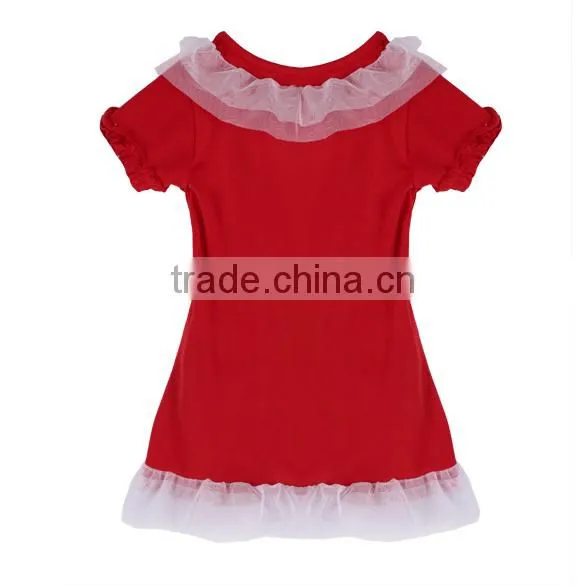 Girls Lovely Short Sleeve Home Frilly Red 2 / 3 year or 1-6 years old baby girl dress