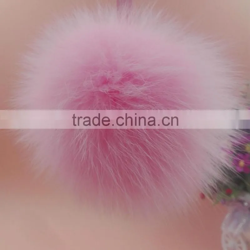 wholesale for handbag Material fox fur pom poms keychain fox fur plush fur balls bag charms