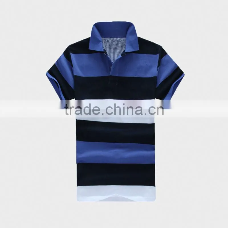 Stripe Men's Polo Shirt with Ribbon