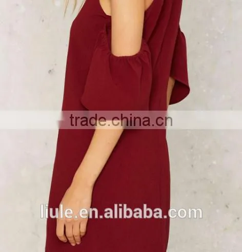 New women clothing elegant cold shoulder dress girls party sexy dress
