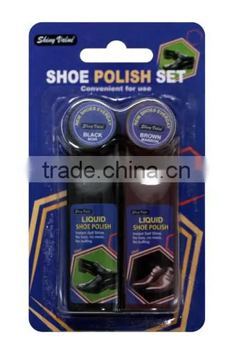 Well packed 2 pcs of 25ml long lasting shine liquid shoe polish