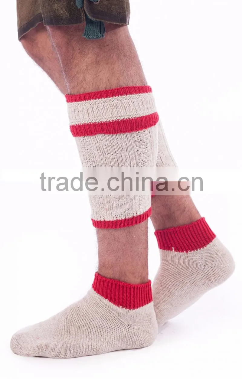 Bavarian Calf Socks Brown-green