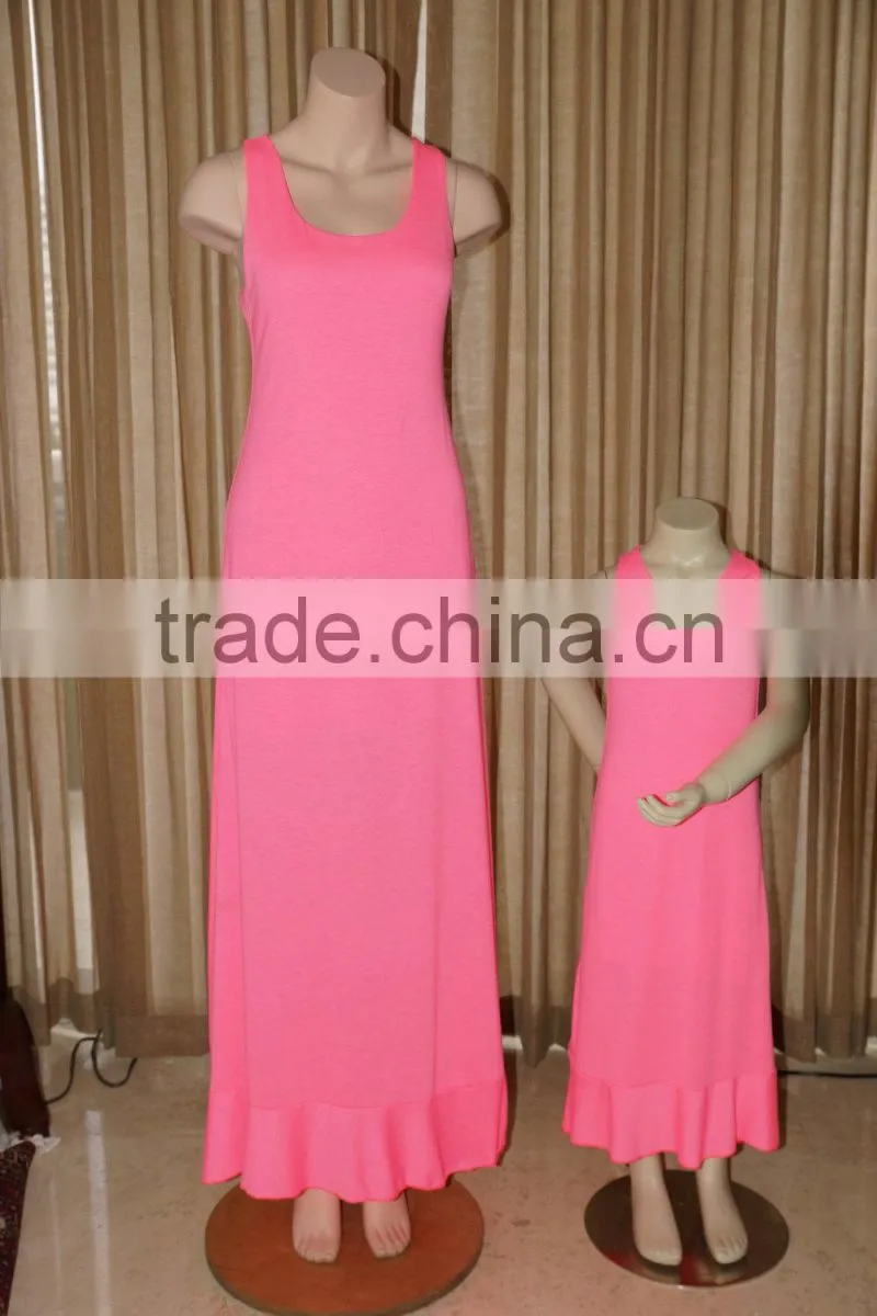 maxi ladies dresses pink family matching clothing