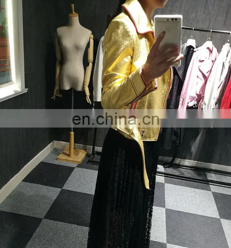 Womens Leather Coat Short Design Outerwear Jacket Motorcycle Formal Jacket