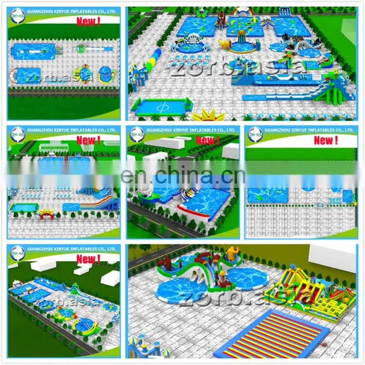 2017 Latest hot sale inflatable amusement park, giant inflatable water park, aqua park for backyard