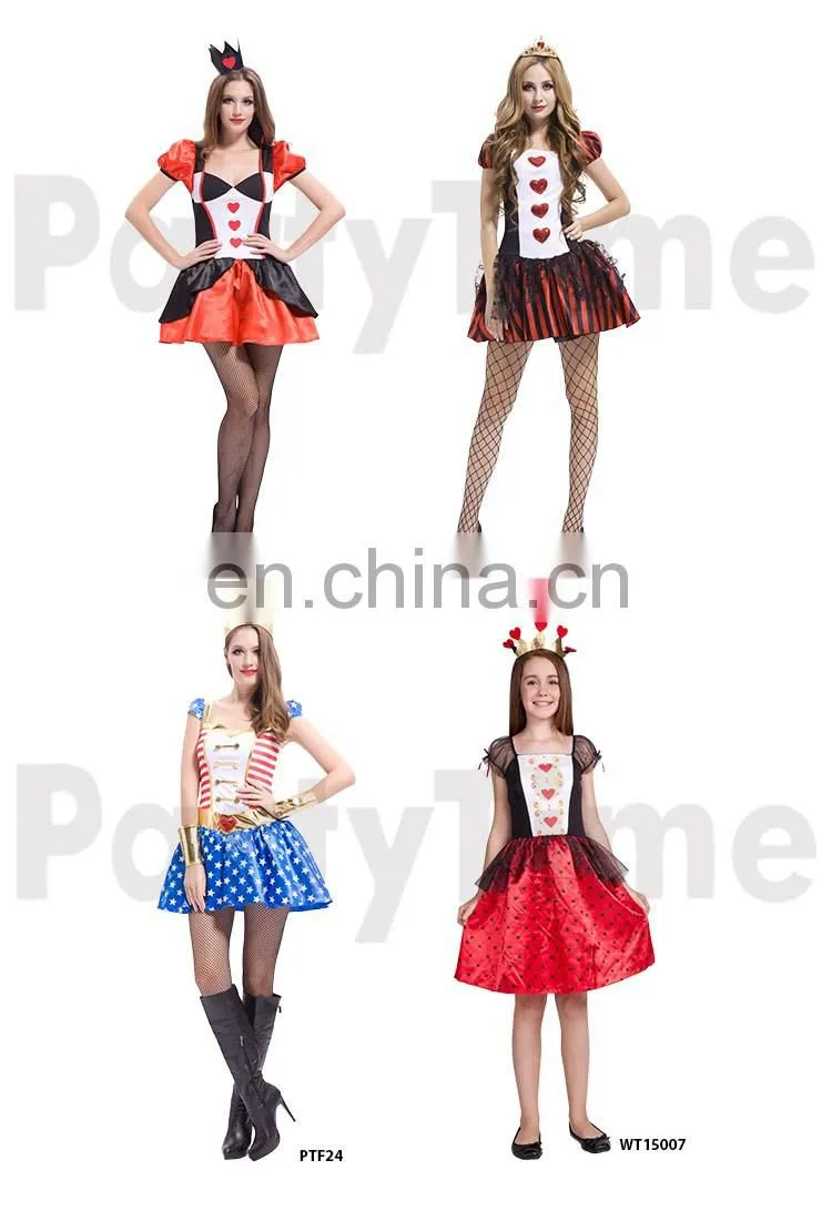 halloween carnival party dresses new arrival red queen of hearts dress cosplay queen costume