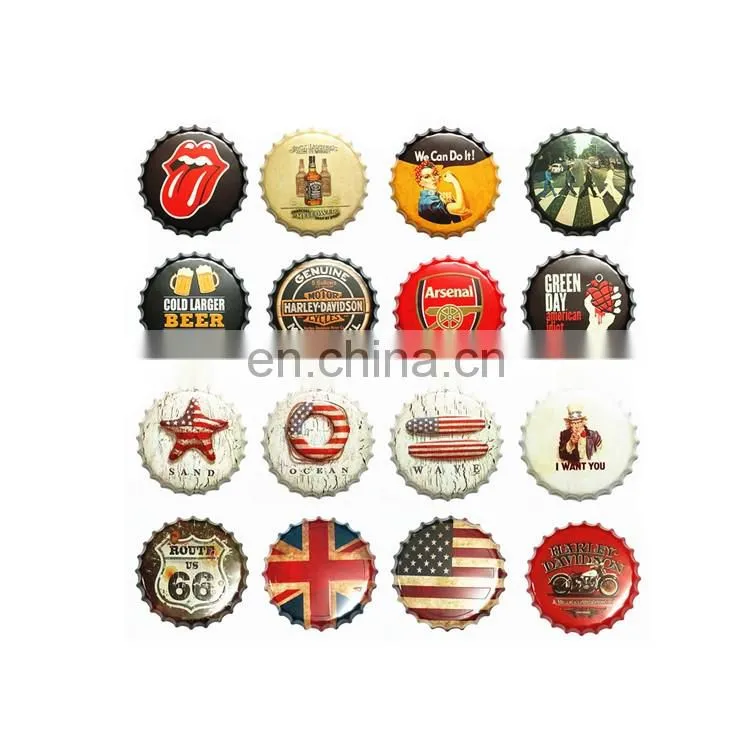 Wholesale vintage home bar decor tin metal sign beer cap