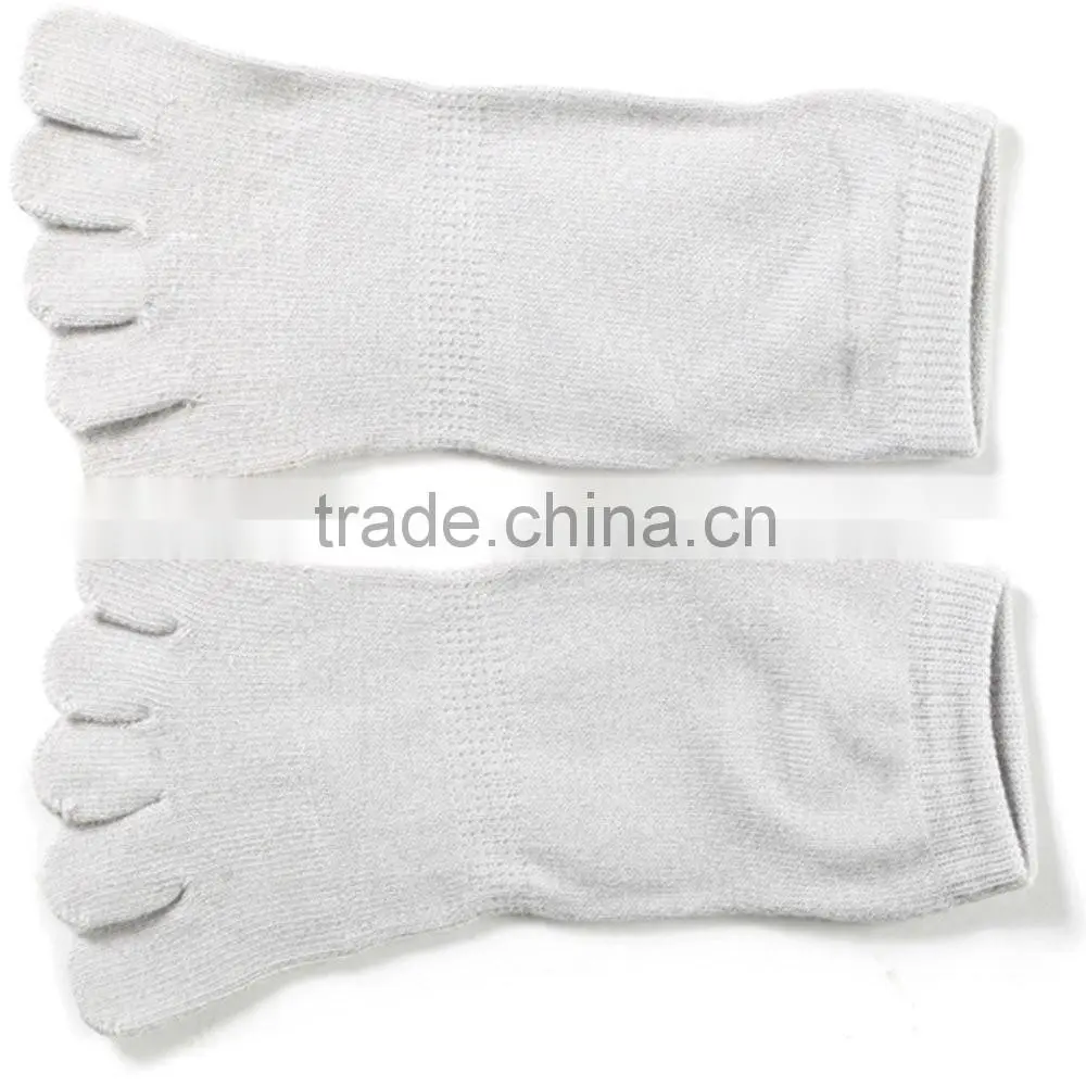 Men's/Women's Unisex Green Grippers/Trampoline Crew Yoga Toesocks 5 Five Fingers Socks