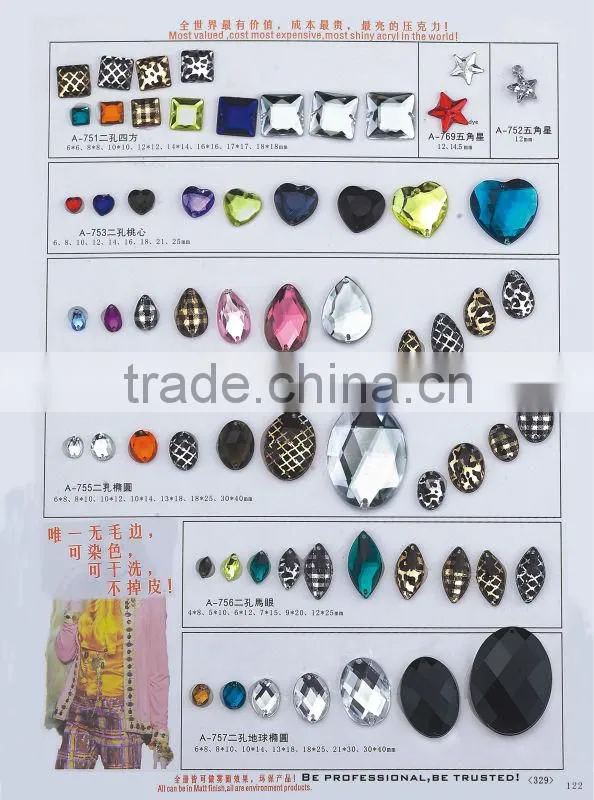 water-drop shaped acrylic button
