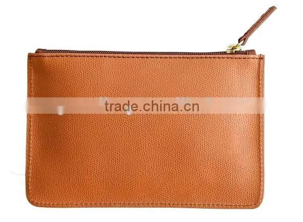 Saffiano Leather Bag genuine leather zip pouch clutch bag simple clutch bag travel leather pouch for women