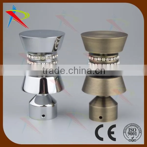 2015 latest hot sell design special design crystal finial curtain rod finials