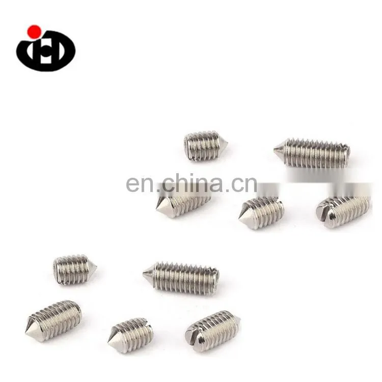 JINGHONG SS 304 Slotted Set Screws with Cone Point DIN 553