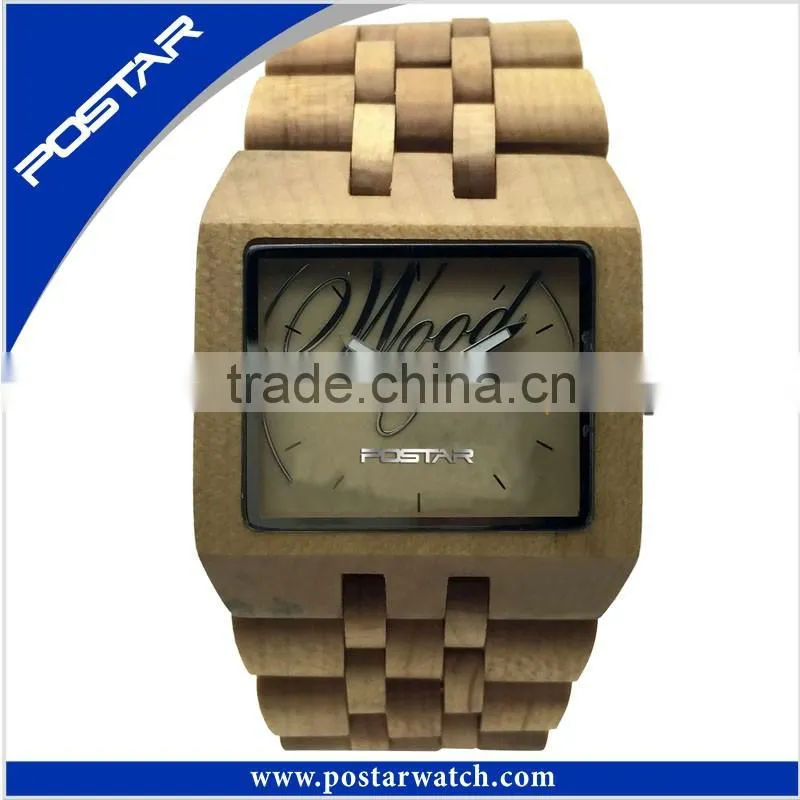Fashion Wooden Wrist Watch Sapphire Waterproof Quartz For lover gift