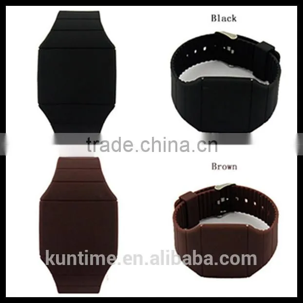 Silicone led light watch with touch screen no trace of button