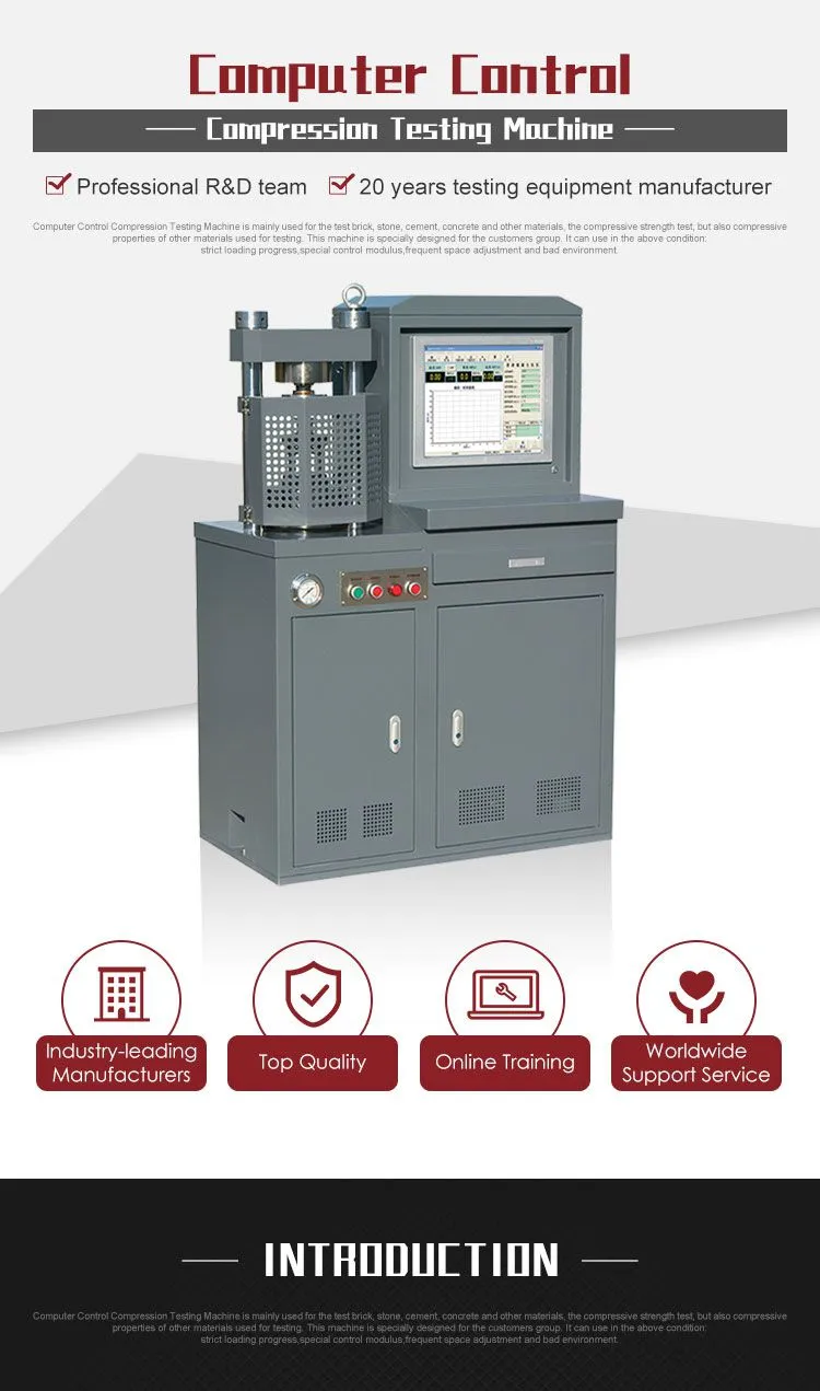 YAW-300KN Oil Well Cement Stone Press Compression Testing Machine with 1-Year Warranty Lab Equipment