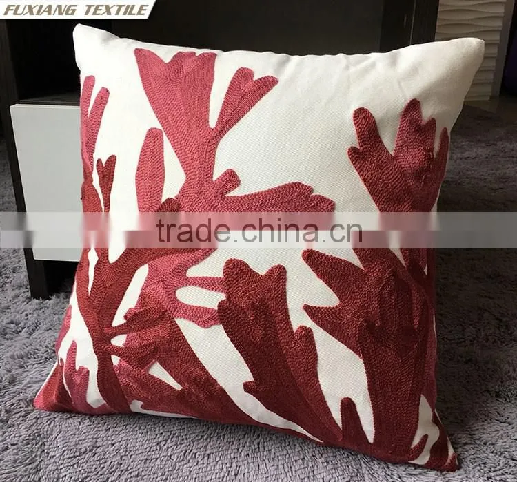 leaf embroidery pillow case cushion cover