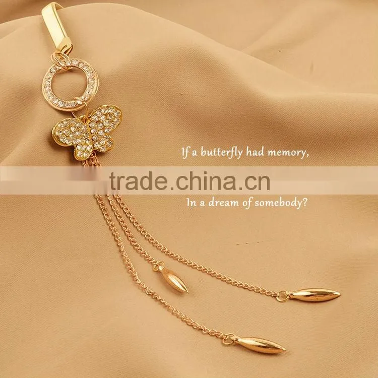Stainless steel sexy girls butterfly gold chain belly waist chains