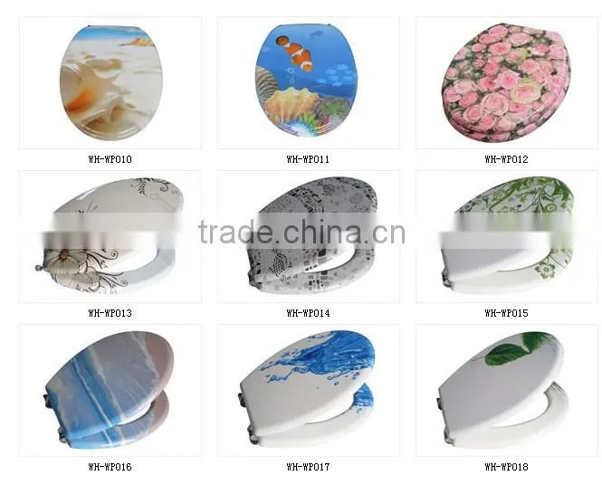 Decorated color wc polyresin seat cover resin sea shell toilet seat cover