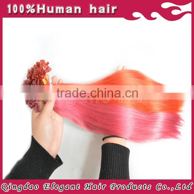 two tone human virgin peruvian flat tip hair