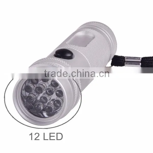High Quality Durable Flashlight Torch Branded 12 LED Torchlight for Promotion