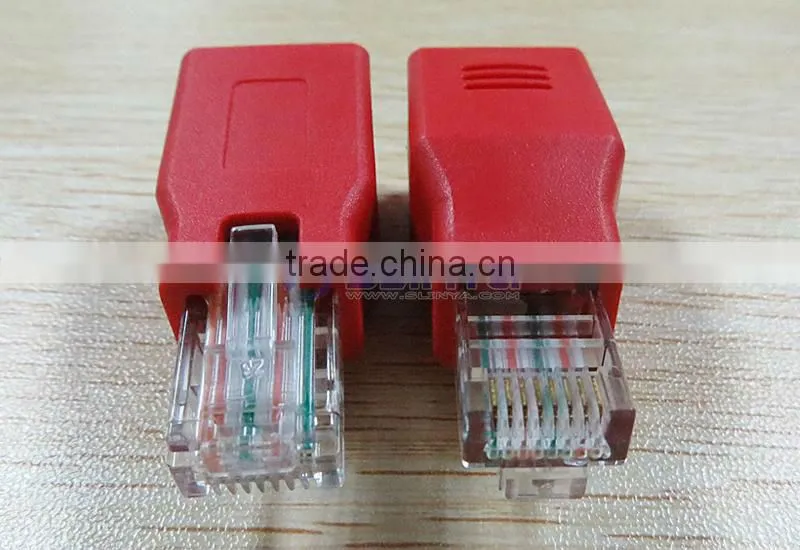 M/F Double Splitter Male Female RJ45 Net Jack Adapter
