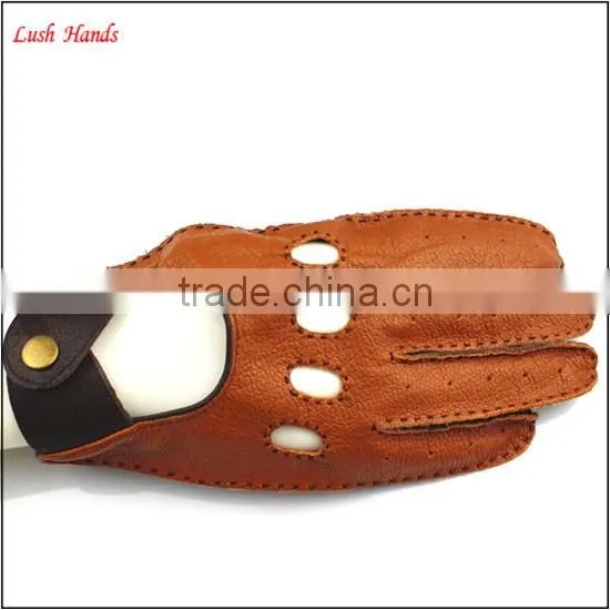 Men's driving leather gloves goatskin handmade leather gloves