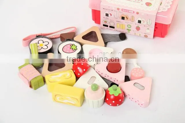 Childrens wooden kitchen set toys,cutting sushi food toy