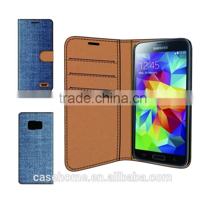 Jean Material Phone Cover Flip Case for Samsung Galaxy J2