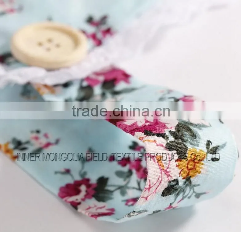 Button Floral Romper Headband Set