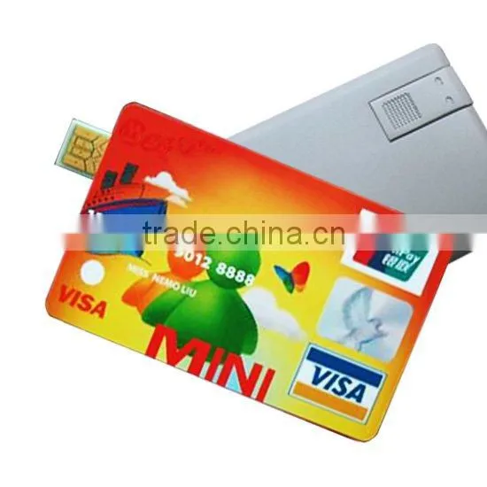 2013 promotional super thin credit card usb flash drive with free logo real capacity