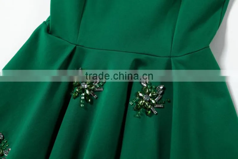 Sleeveless Casual woman green dresses summer