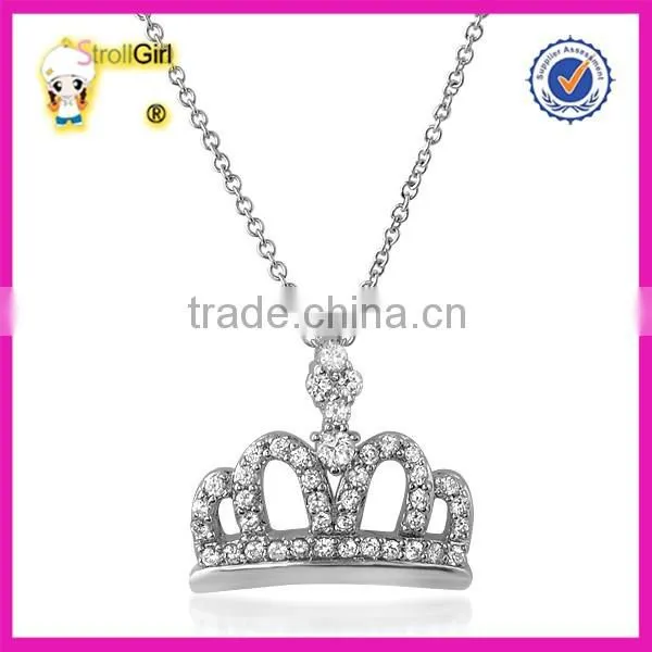 2016 new style fashion 925 silver crown necklace