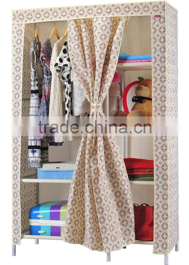 Folding Oxford Cloth storage steel Portable Wardrobe