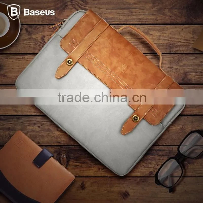 Fashion Baseus British Design Sleeve PU Leather Laptop Portable Bag Cover For Notebook Universal 14.1" TB-0121