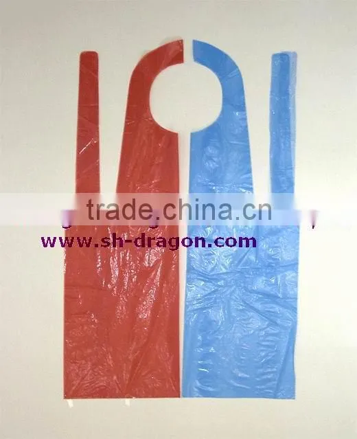 plastic apron, pe bib, disposable bib, pe apron