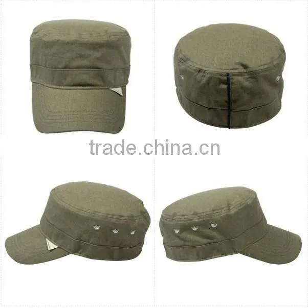 Good Quality Tweed Flat Top Military Hat&Cap/Custom Blank Flat Top Tweed Cap