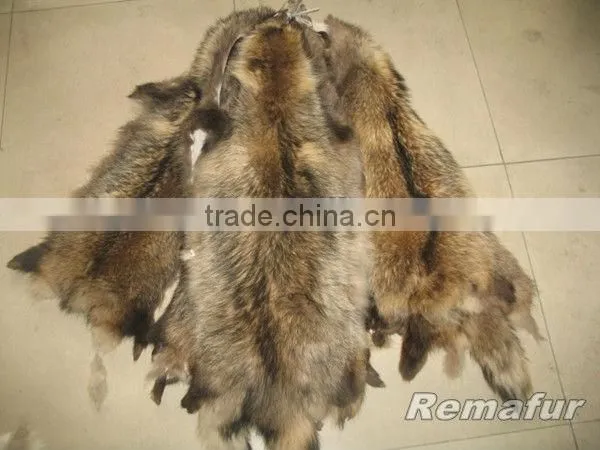 HOT SELLING RACCOON FUR STRIPS FOR GARMENT HAT